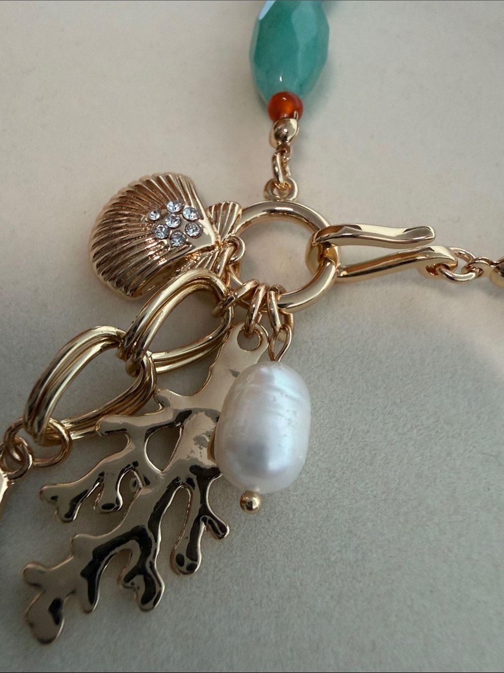 ParkerRose | Freshwater Pearl Cubic Zirconia Seashell Charm Necklace - Picture 5 of 10